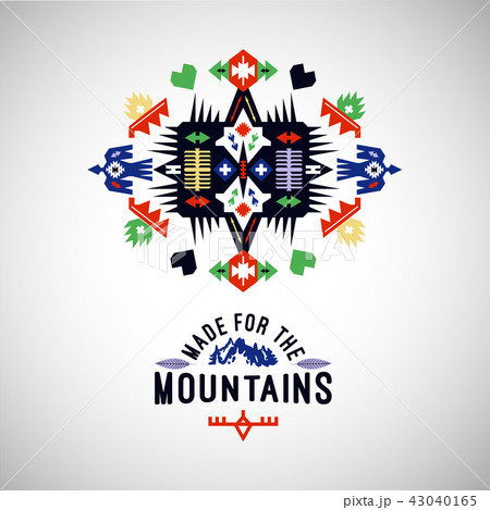 Vector colorful decorative element on native ethnic style 43040165