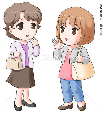 ご近所のうわさ話のイラスト素材 43040398 Pixta