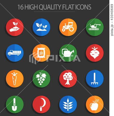 agricaltural 16 flat icons agricaltural 16 flat icons 43040689