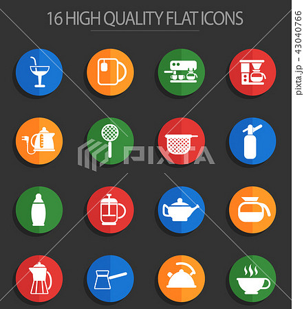 utensils for beverages 16 flat icons utensils for beverages 16 flat icons 43040766