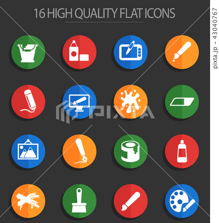 art 16 flat icons 43040767