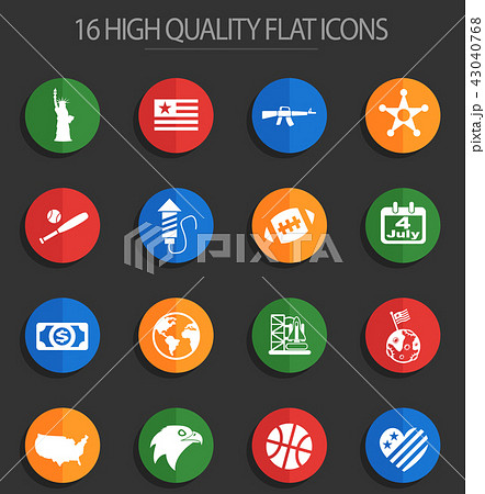america 16 flat icons 43040768