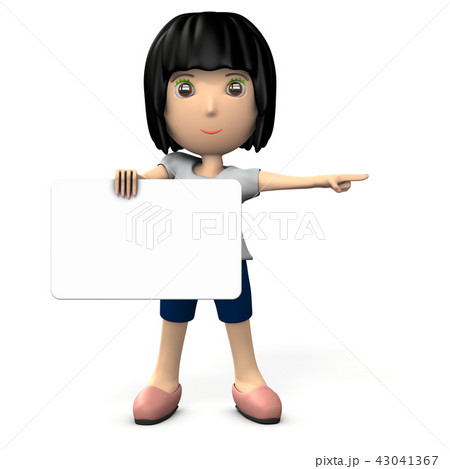 メッセージボードを持った女性 43041367
