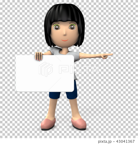 A woman with a message board 43041367