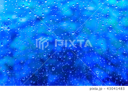 Water drops on abstract blue background texture Water drops on abstract blue background texture 43041483