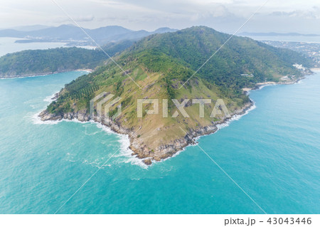 Aerial view drone shot of Laem krating viewpoint Aerial view drone shot of Laem krating viewpoint 43043446