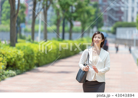 スーツの女性　オフィスレディ　新緑　OL　ビジネス　スーツ　ポートレート　リクルート 43043894