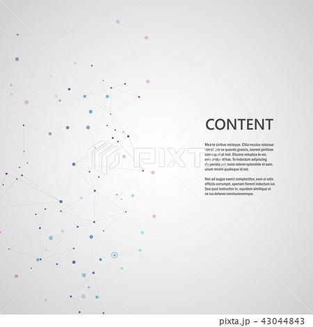 Lines connecting creative grid points on surface. Abstract cover background 43044843