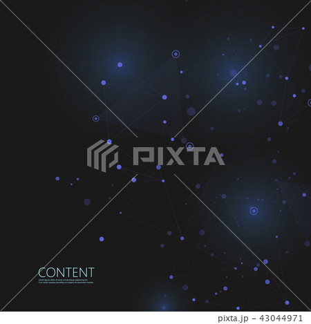 Abstract polygonal with connecting dots and lines. Connection science background 43044971