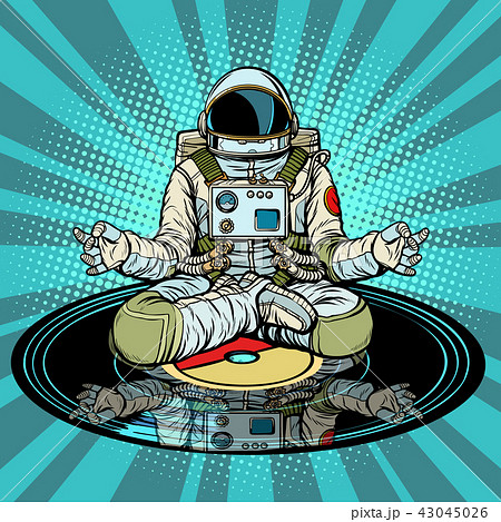 Music for meditation and yoga. Astronaut meditates 43045026