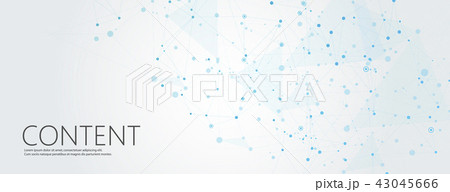 Abstract polygonal horisontal background with abstract connecting dots and lines 43045666