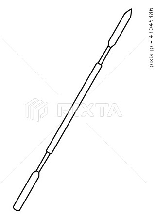 Line art black and white dental spatula Line art black and white dental spatula 43045886