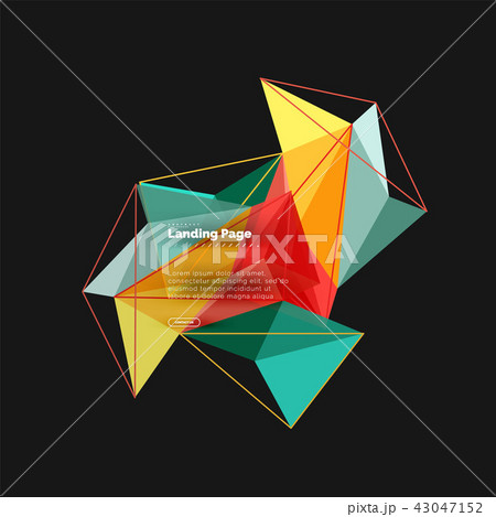Polygonal geometric design, abstract shape made of triangles, trendy background Polygonal geometric design, abstract shape made of triangles, trendy background 43047152