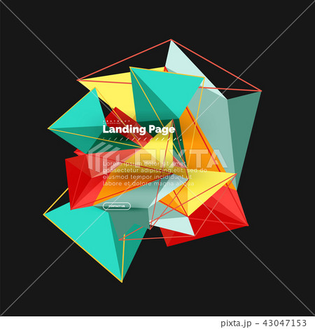 Polygonal geometric design, abstract shape made of triangles, trendy background Polygonal geometric design, abstract shape made of triangles, trendy background 43047153