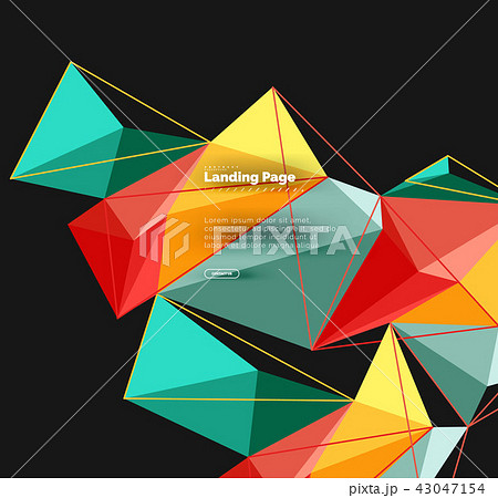 Polygonal geometric design, abstract shape made of triangles, trendy background Polygonal geometric design, abstract shape made of triangles, trendy background 43047154