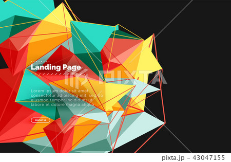 Polygonal geometric design, abstract shape made of triangles, trendy background 43047155