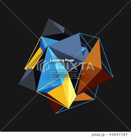 Polygonal geometric design, abstract shape made of triangles, trendy background Polygonal geometric design, abstract shape made of triangles, trendy background 43047197