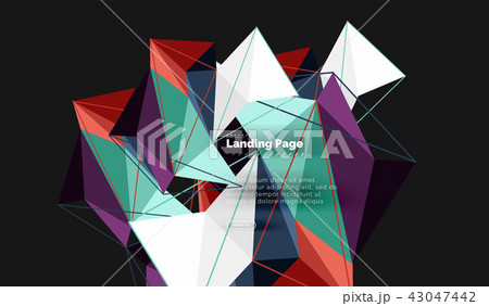 Vector 3d triangle abstract background, polygonal geometric design 43047442