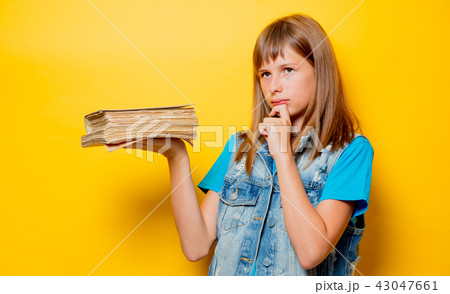 young teenage girl with books young teenage girl with books 43047661