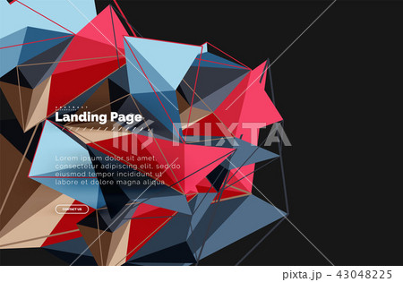 Vector 3d triangle abstract background, polygonal geometric design 43048225