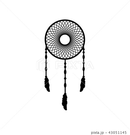 Dream catcher sign. Vector. Filled black icon at white backgroun 43051145