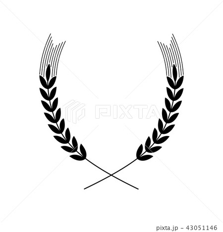 Wheat sign illustration. Spike. Spica. Vector. Filled black icon Wheat sign illustration. Spike. Spica. Vector. Filled black icon 43051146
