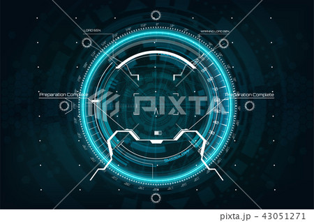 Crosshair in futuristic style. Gui aim Crosshair in futuristic style. Gui aim 43051271
