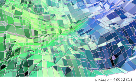 3d render of abstract geometric background with modern gradient colors in low poly style. 3d surface 3d render of abstract geometric background with modern gradient colors in low poly style. 3d surface 43052813
