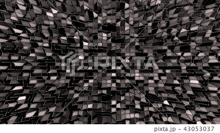 3d render of abstract geometric background with modern gradient colors in low poly style. 3d black 43053037