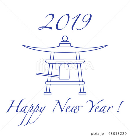 Happy New Year 2019 card New Year symbol in Japan Happy New Year 2019 card New Year symbol in Japan 43053229
