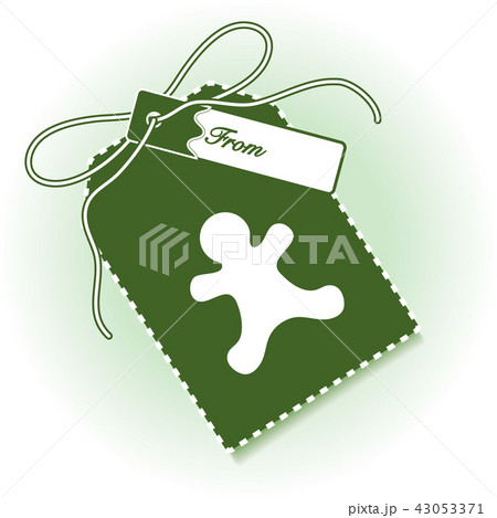 New year and christmas gift tag with gingerbread 43053371