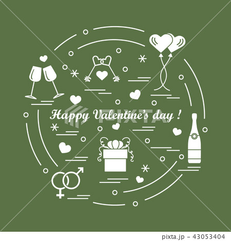 gifts, balloons, stemware, keys, gender symbols, 43053404