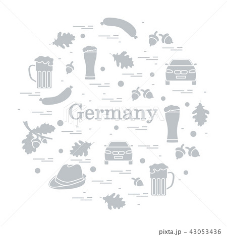 various symbols of Germany arranged in a circle various symbols of Germany arranged in a circle 43053436