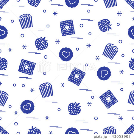 Cute seamless pattern with different romantic Cute seamless pattern with different romantic 43053902