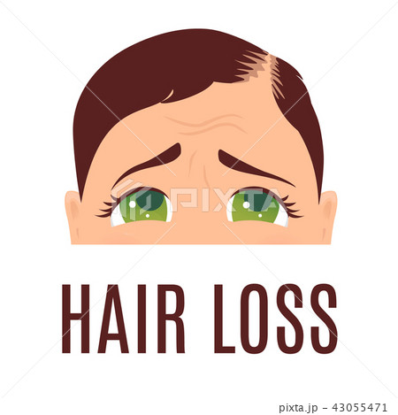 Woman with hair loss problem. Woman with hair loss problem. 43055471