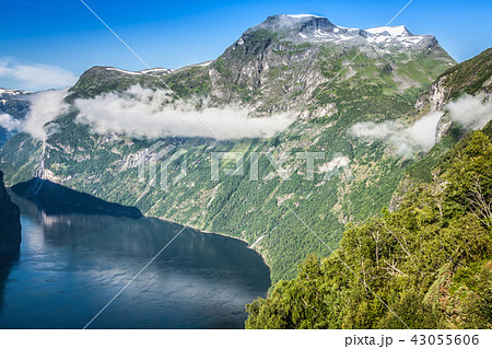 Geiranger fjord panoramic view,Norway 43055606