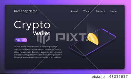 Cryptocurrency wallet. Isometric illustration of Cryptocurrency mobile storage app concept. Online 43055657