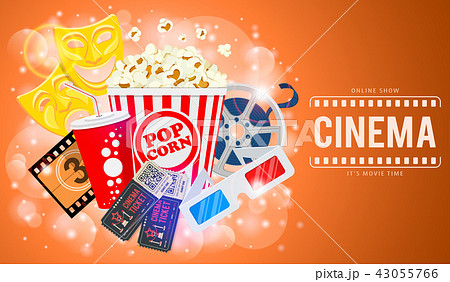 cinema and movie bannerのイラスト素材 43055766 pixta