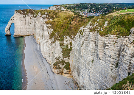 The famous cliffs at Etretat in Normandy, France The famous cliffs at Etretat in Normandy, France 43055842