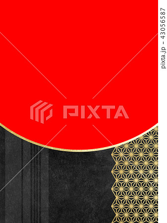 麻の葉 ライン 金赤黒 背景素材 のイラスト素材