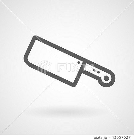 Butcher knife line icon on white background Butcher knife line icon on white background 43057027