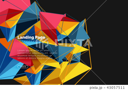 Vector 3d triangle abstract background, polygonal geometric design Vector 3d triangle abstract background, polygonal geometric design 43057511