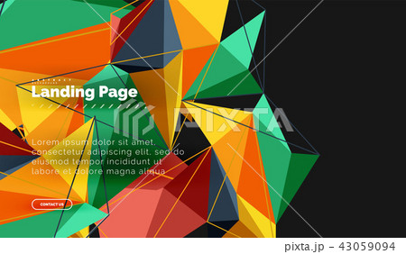 Polygonal geometric design, abstract shape made of triangles, trendy background 43059094