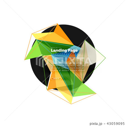 Polygonal geometric design, abstract shape made of triangles, trendy background Polygonal geometric design, abstract shape made of triangles, trendy background 43059095
