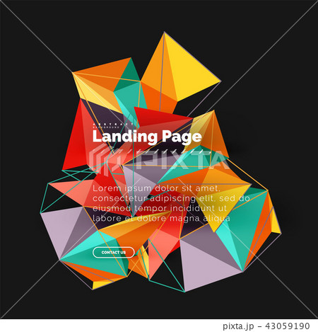 Vector 3d triangle abstract background, polygonal geometric design 43059190