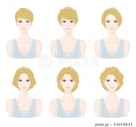 ヘアスタイルのイラストのイラスト素材