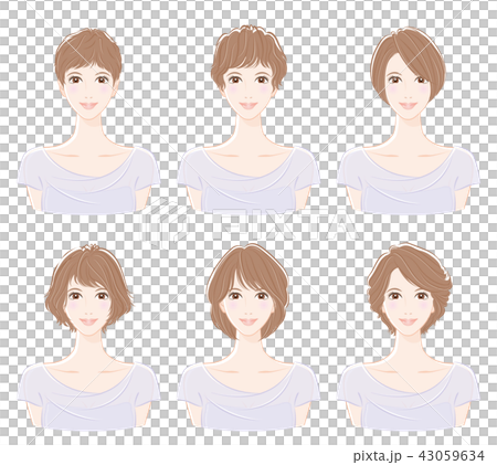 ヘアスタイルのイラスト 43059634
