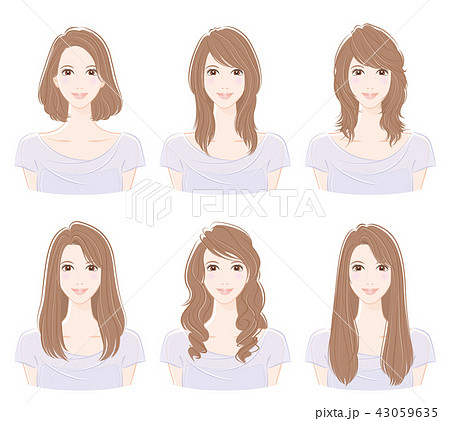 ヘアスタイルのイラストのイラスト素材 43059635 Pixta