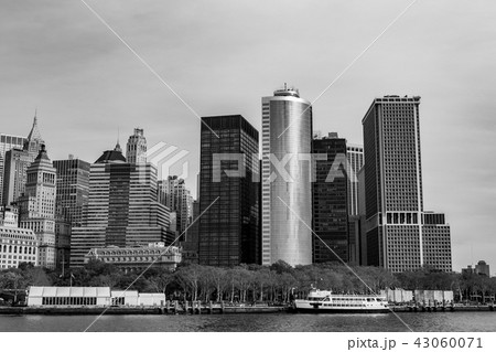 NYC financial district from a ferry NYC financial district from a ferry 43060071