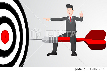Businessman on target dart business concept 43060283